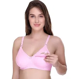sona Women's Cotton Feeding Bra Full Cup Non Padded Breastfeeding Bra - Nursing Bra - Maternity Bra - Seamless Bra (Pink_Pack of 1_38B)-picture-41