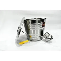 Sonanshi Stainless Steel Jointless Leak Proof Water Bucket(with LID) & Water Dispenser Ladle ((Bucket 10 Litre & Water Dispenser Ladle 300 ML))-picture-10