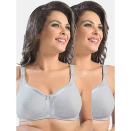 Sonari Grey Solid Pack of 2 Non Padded Non Wired Everyday Bra-picture-18