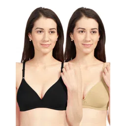 Sonari Pack Of 2 Black & Beige Cotton Blend Everyday Bras omaniablacknude30B-picture-24