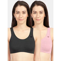 Sonari Pack of 2 Black & Pink Non Padded Bra-picture-19