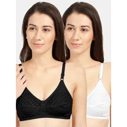 Sonari Pack of 2 Floral Cotton Bras payalblackwhite30B-picture-16