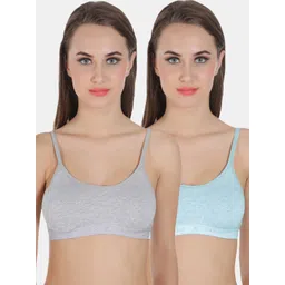 Sonari Pack of 2 Grey & Turquoise Blue Cami Bra-picture-39