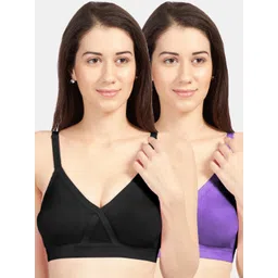 Sonari Women Pack Of 2 Assorted Pure Cotton Bras britneynxblackviolet32D-picture-33