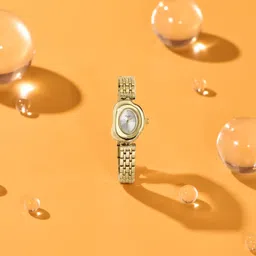 Poze By Sonata Quartz Analog Silver Dial Gold Metal Strap Watch For Women-picture-28