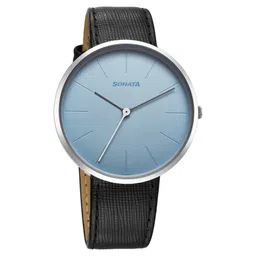 Sonata Ascent Quartz Analog Blue Dial Leather Strap Watch For Men-picture-19