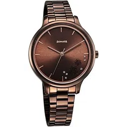 sonata Blush Quartz Analog Brown dial Stainless Steel Strap Watch for Women-87050QM01-picture-32