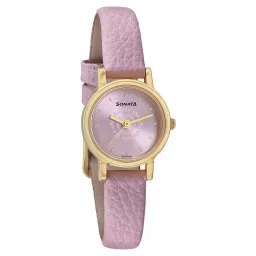 Sonata Floral Folkart Pink Dial Women Watch With Leather Strap-picture-26