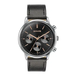 Sonata Men Dial & Leather Straps Analogue Watch 77139SL03-picture-29