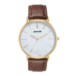 Sonata Men Dial & Leather Straps Analogue Watch 77143YL01-picture-25