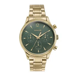 Sonata Men Embellished Dial & Stainless Steel Bracelet Style Straps Analogue Watch 77146YM02-picture-31