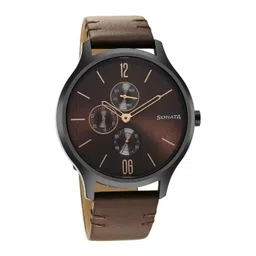Sonata Men Round Dial & Leather Straps Analogue Watch 7140NL03-picture-26