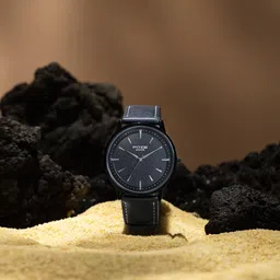 Sonata Poze Quartz Analog Black Dial Leather Strap Watch For Men-picture-32