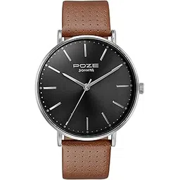 Sonata Poze Quartz Analog Black Dial Leather Strap Watch for Men-SP70025SL01W-picture-17