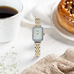 Sonata Poze Quartz Analog Mother of Pearl Dial Two Toned Metal Strap Watch For Women-picture-24