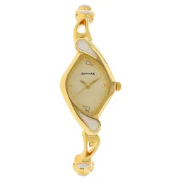 Sonata Quartz Analog Champagne Dial Metal Strap Watch for Women-picture-25