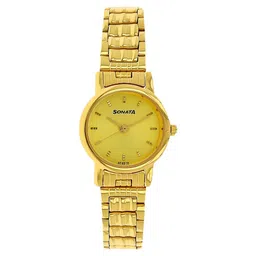 Sonata Quartz Analog Champagne Dial Stainless Steel Strap Watch for Women-picture-20