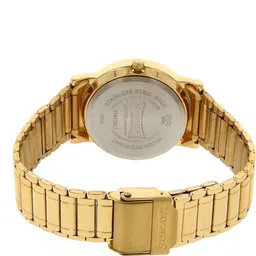 Sonata Quartz Analog with Day and Date Champagne Dial Stainless Steel Strap Watch for Men image 4