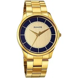 Sonata Traditional Essentials Quartz Champ Blue Round Dial Men's Watch | Analog Watch | Watches for Men Analog - 77163YM01W-picture-30