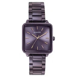 Sonata Wedding Edit Quartz Analog Purple Dial Stainless Steel Strap Watch For Women-picture-29