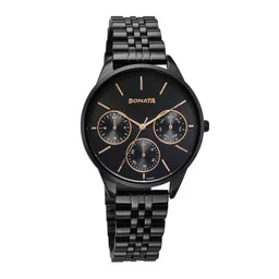 Sonata Women Brass Embellished Dial Circle Watch 87085NM01-image-10