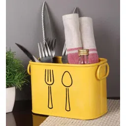sone key chidiya Yellow Iron Cutlery Holder-picture-12