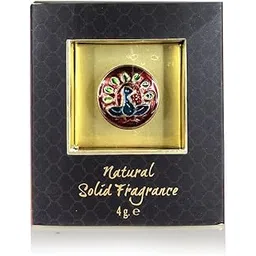 Song of India Solid Perfume in Brass Cloisonné/Meenakari Jar for Body Fragrance, 4 g. | Luxurious Veda | Frozen Ittar or Alcohol-Free Cologne Balm (Indian Summer)-picture-34