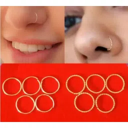 SONI JEWELLERY Gold-plated Plated Brass Nose Ring Set-picture-19