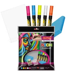 Soni Office Mate 7 Pcs Neon Glass Kit Smudge-Free, Easy Erase Ideal for Glass Boards, Mirrors & Windows-picture-32