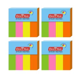 Soni Office Mate Fluorescent Sticky Note Pad 19x76 mm x 4, 50 Sheets Strong Adhesive for Notes and Reminders (Pack of 4)-picture-10