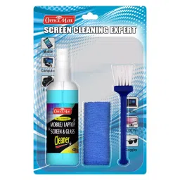 Soni Office Mate Multipurpose Screen Cleaning Kit Contains 100ml Cleaner + Microfiber Cloth + Brush for School, Office & Home-picture-37