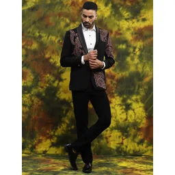 Soniya g 3-Piece Embroidered Single-Breasted Tuxedo Partywear Suit-picture-23