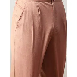 Soniya g Men Floral Embroidered Regular Thread Work Pure Silk Kurta with Trousers image 3