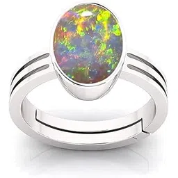 soniya gems 11.00 Carat 1200 Ratti Australian Opal Ring Original Certified White Opal Gemstone Ring Lab Tested for Men and Women-picture-30