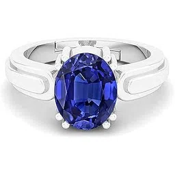 soniya gems 14.25 Ratti (AA++) Certified Blue Sapphire Ring (Nilam/Neelam Stone Silver Plated Ring)(Size 20 to 23) for Men and Woman-picture-14