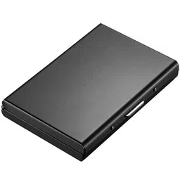 sonrisa Men & Women Black Aluminium Card Holder-picture-18