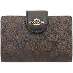 ｓｏｏ SOO Women's Bifold Wallet, Signature Outlet Product, Storage, Simple, Brand, PVC Leather, Brown × Black, American-picture-29