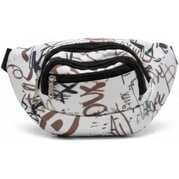 sooqify Stylish Fanny Pack Waist Bag for Men & Women | Camo Pattern Design with Adjustable Strap | Lightweight Travel Pouch for Outdoor, Sports & Everyday Use (White) image 1