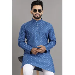 sopani Men Printed Cotton Blend Straight Kurta-picture-24