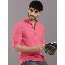 sopani Men Solid Cotton Blend Straight Kurta-picture-15