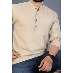 sopani Men Solid Pure Cotton Straight Kurta-picture-20