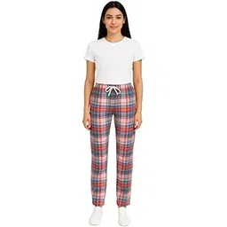 sopiee-a style 4 every story Ladies Plaid Flannel Lounge Pants, Polycotton Sleepwear, Drawstring Waist, Pink and Blue Stripes-picture-38