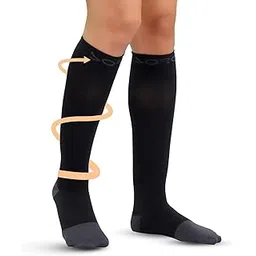 sorgen Copper Infused Compression Socks 18-23 mm Hg – Graduated Support for Improved Circulation, All-Day Comfort, Ideal for Travel & Daily Wear – Black-picture-20