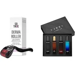 Sotrue Derma Roller For Hair Growth 0.5 mm with 540 Titanium Needles and Djokr Perfume Gift Set for Men Pack of 4x20 ML-picture-31