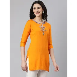 Souchii Ethnic Motifs Embroidered Straight Kurti-picture-29