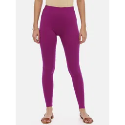 Souchii Women Purple Solid Slim-Fit Ankle-Length Leggings-picture-27