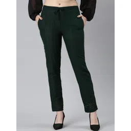 Souchii Women Smart Straight Mid-Rise Easy Wash Cigarette Trousers-picture-29