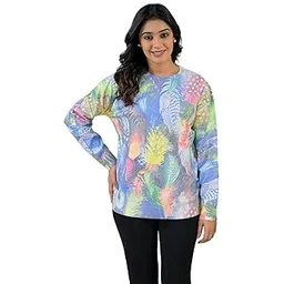 soul armor Womens All Over Feather Pattern Round Neck Knit Pullover Long Sleeve Relaxed Fit-picture-11