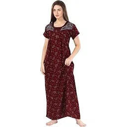 soulemo Women's Cotton, Rayon & Polyester Printed Maxi Nighty (Alpine) 861-picture-10