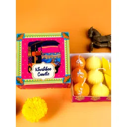 Soulflower Orange & Yellow 8 Pieces Tea Light Candles-picture-17